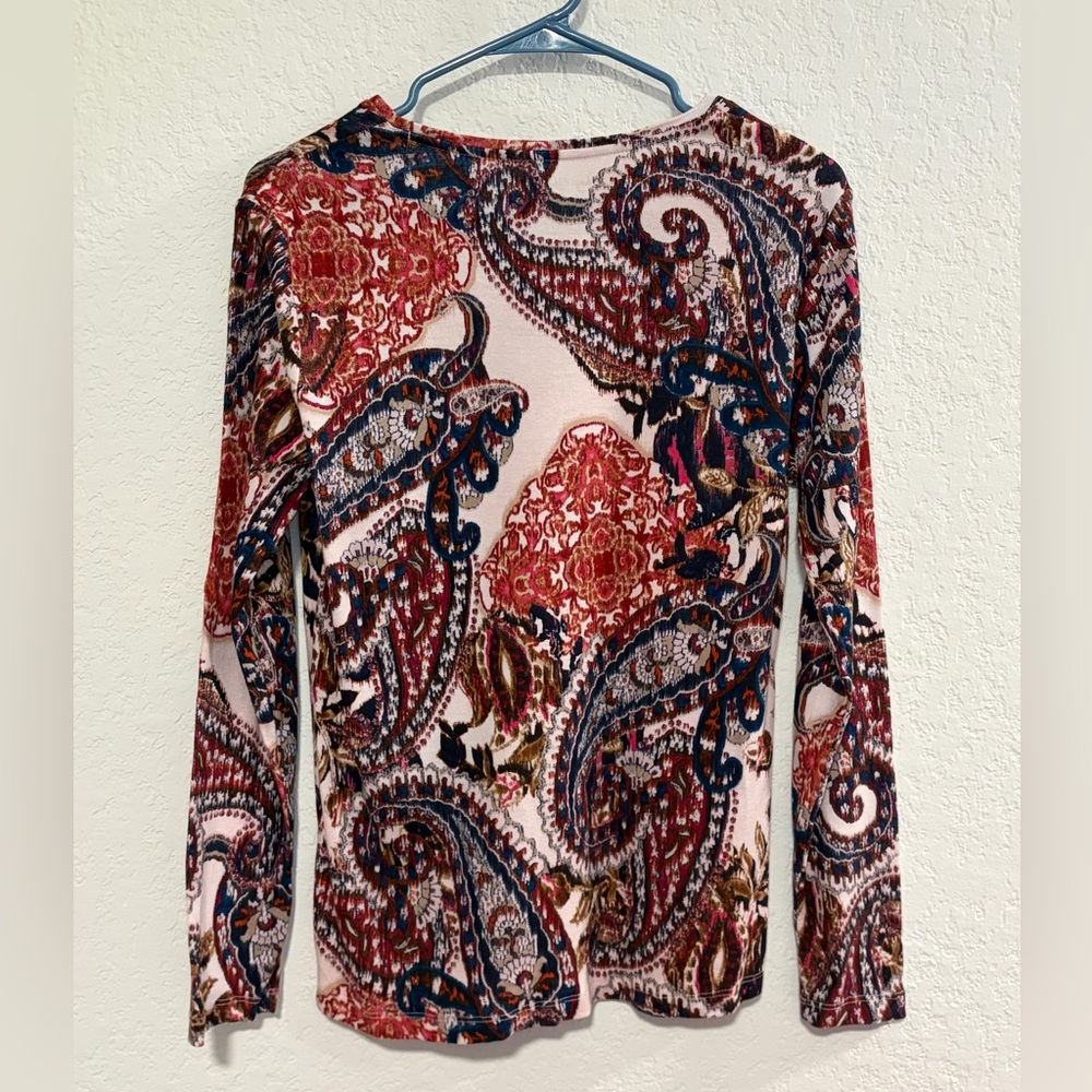 Chico's Multicolor Paisley Long Sleeve Top - Picture 2 of 5
